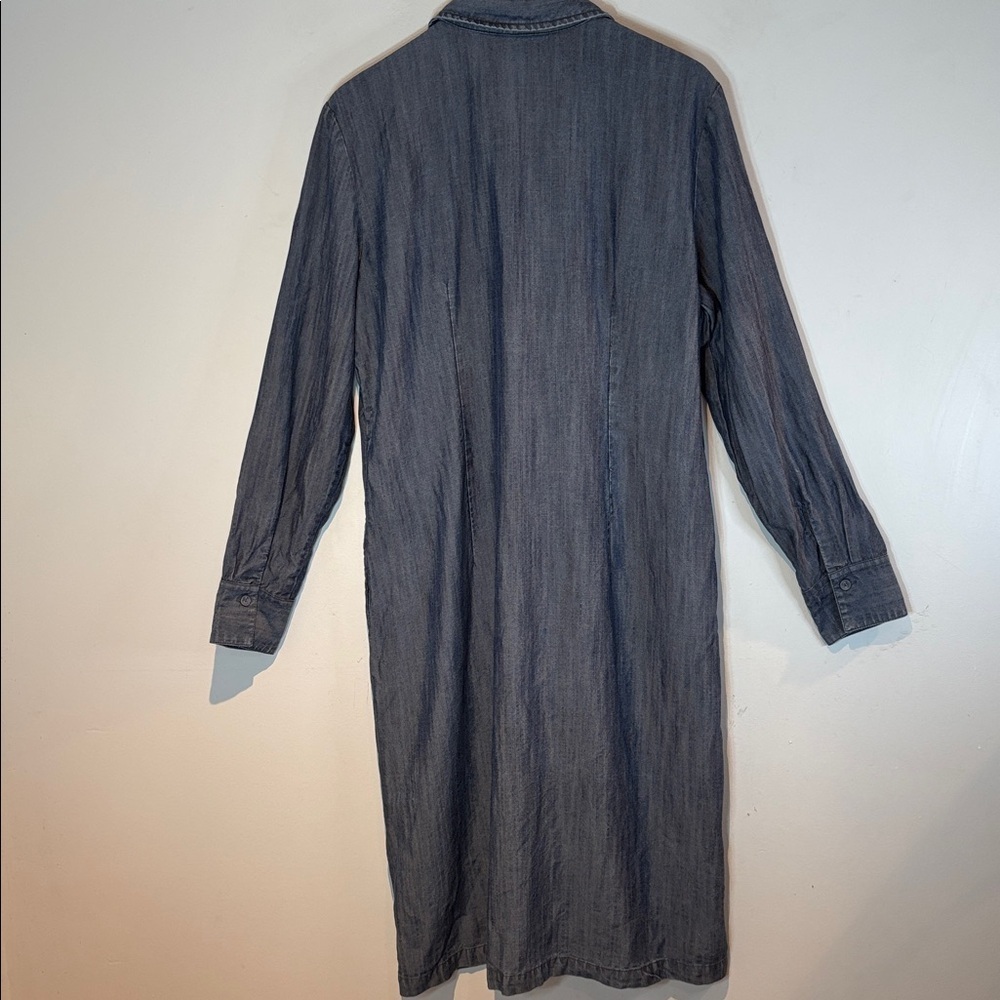 Tilley chambray denim button down dress with pockets size large - Picture 9 of 14